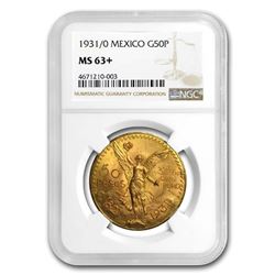 1931/0 Mexico Gold 50 Pesos MS-63+ NGC
