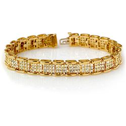 33.79 ctw Sky Topaz & Diamond Bracelet 14K Yellow Gold