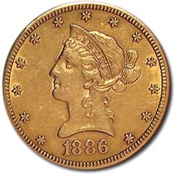 1886-S $10 Liberty Gold Eagle AU