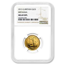 2013 Great Britain 1/4 oz Gold Britannia MS-69 NGC (DPL)