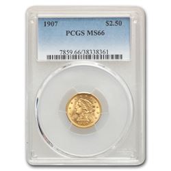 1907 $2.50 Liberty Gold Quarter Eagle MS-66 PCGS