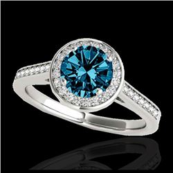 2 ctw H-SI/I Diamond Solitaire Halo Ring 10K Rose Gold