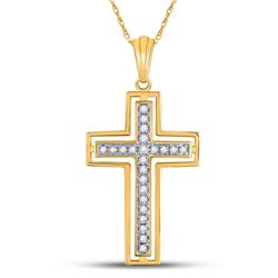 10kt White Gold Round Brown Diamond Heart Pendant 1/4 Cttw
