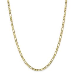 10k Yellow Gold 4.4 mm Semi-Solid Figaro Chain - 26 in.