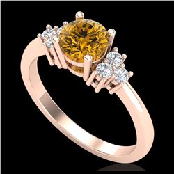 2 ctw SI/I Fancy Intense Yellow Diamond Halo Ring 10K White Gold