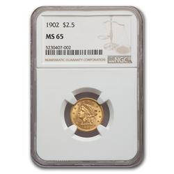 1902 $2.50 Liberty Gold Quarter Eagle MS-65 NGC