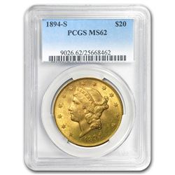 1894-S $20 Liberty Gold Double Eagle MS-62 PCGS