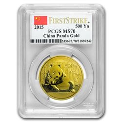 2015 China 1 oz Gold Panda MS-70 PCGS (FS)