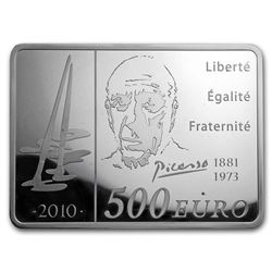 2010 France 1 kilo Silver 500 Pablo Picasso Proof