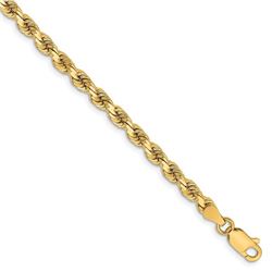14k Yellow Gold 3.75 mm Diamond Cut Rope Chain - 9 in.