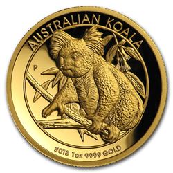 2018 Australia 1 oz Gold Koala Proof (High Relief\, Box & COA)