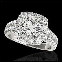 2.66 ctw Princess VS/SI Diamond Art Deco 3 Stone Ring 18K Rose Gold