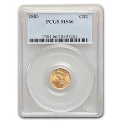 1883 $1 Indian Head Gold MS-66 PCGS