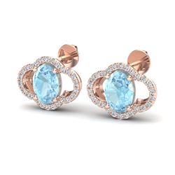 6 ctw Garnet & VS/SI Diamond Tennis Earrings 10K Rose Gold