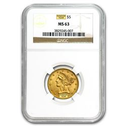 $5 Liberty Gold Half Eagle MS-63 NGC
