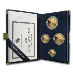2011-W 4-Coin Proof Gold American Eagle Set (w/Box & COA)