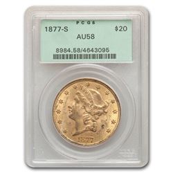 1877-S $20 Liberty Gold Double Eagle AU-58 PCGS