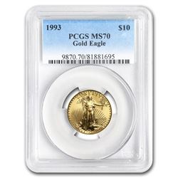 1993 1/4 oz Gold American Eagle MS-70 PCGS