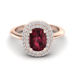 2 ctw Ruby & VS/SI Diamond Ring 10K White Gold