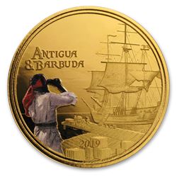 2019 Antigua & Barbuda 1 oz Gold Rum Runner (Colorized)
