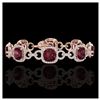 Image 1 : 4 ctw Ruby & VS/SI Diamond Cluster Ring 10K Yellow Gold