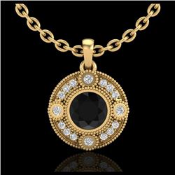 1.15 ctw VS Black Diamond Solitaire Ring 10K Rose Gold