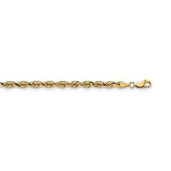 14k Yellow Gold 3.75 mm Diamond Cut Silky Rope Chain - 24 in.