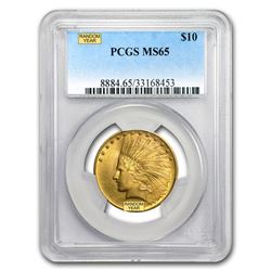 $10 Indian Gold Eagle MS-65 PCGS (Random)