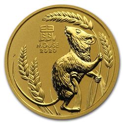 2020 Australia 1/2 oz Gold Lunar Mouse BU (Series III)