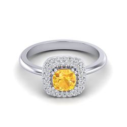 1.05 ctw VS/SI Diamond Solitaire Halo Ring 14K Yellow Gold