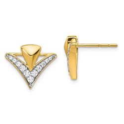 14k Yellow Gold .322 ctDiamond Fancy Post Earrings - 12 mm