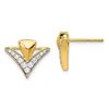 Image 1 : 14k Yellow Gold .322 ctDiamond Fancy Post Earrings - 12 mm