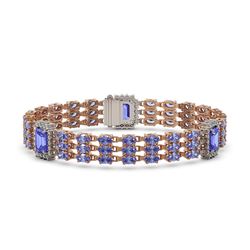 33.04 ctw Sapphire & Diamond Bracelet 14K Rose Gold