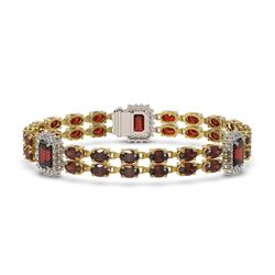 17.79 ctw Tourmaline & Diamond Bracelet 14K Rose Gold