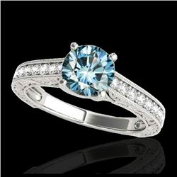 1.50 ctw VS Black Diamond Solitaire Halo Ring 10K White Gold