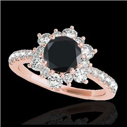 1.25 ctw Fancy Intense Blue Diamond Art Deco Ring 18K White Gold