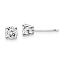 14k White Gold 3/4ct Lab Grown Diamond 4-Prong Earring