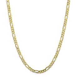 10k Yellow Gold 5.5 mm Light Concave Figaro Chain - 26 in.
