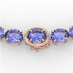 9.47 ctw Tanzanite & Diamond Earrings 14K Rose Gold