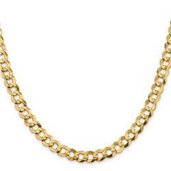14k Yellow Gold 8.3 mm Solid Light Flat Cuban Chain - 22 in.