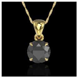 1.10 ctw Fancy Black Diamond Art Deco Stud Necklace 18K White Gold