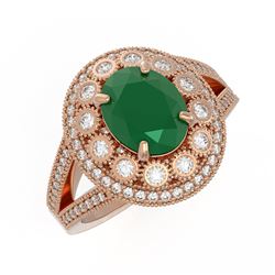 1.55 ctw VS/SI Diamond Solitaire Art Deco Ring 18K Rose Gold