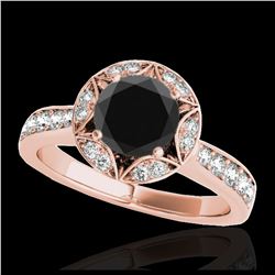1.01 ctw Intense Fancy Yellow Diamond Art Deco Necklace 18K Rose Gold