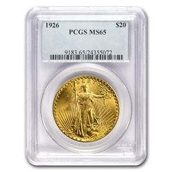 1926 $20 Saint-Gaudens Gold Double Eagle MS-65 PCGS