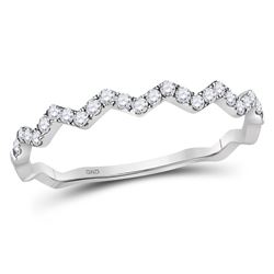 10kt White Gold Round Diamond Heart Pendant 1/10 Cttw