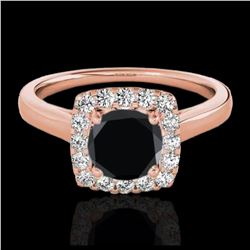 1 ctw Fancy Black Diamond Art Deco Ring 18K White Gold
