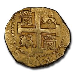1742-L Peru Gold 8 Escudos Philip V AU-53 PCGS