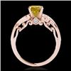 Image 2 : 2 ctw Intense Yellow Diamond Ring 10K White Gold