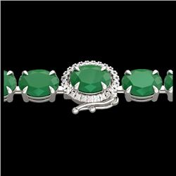 17.26 ctw Peridot & Diamond Bracelet 14K White Gold