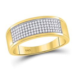 10kt Yellow Gold Round Diamond Cluster Bridal Wedding Engagement Ring Band Set 1.00 Cttw